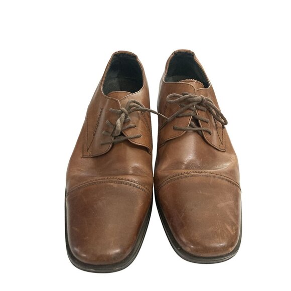 Stacy Adams Men's Size 10 Brown Leather Oxford Dress Shoes - Picture 2 of 8